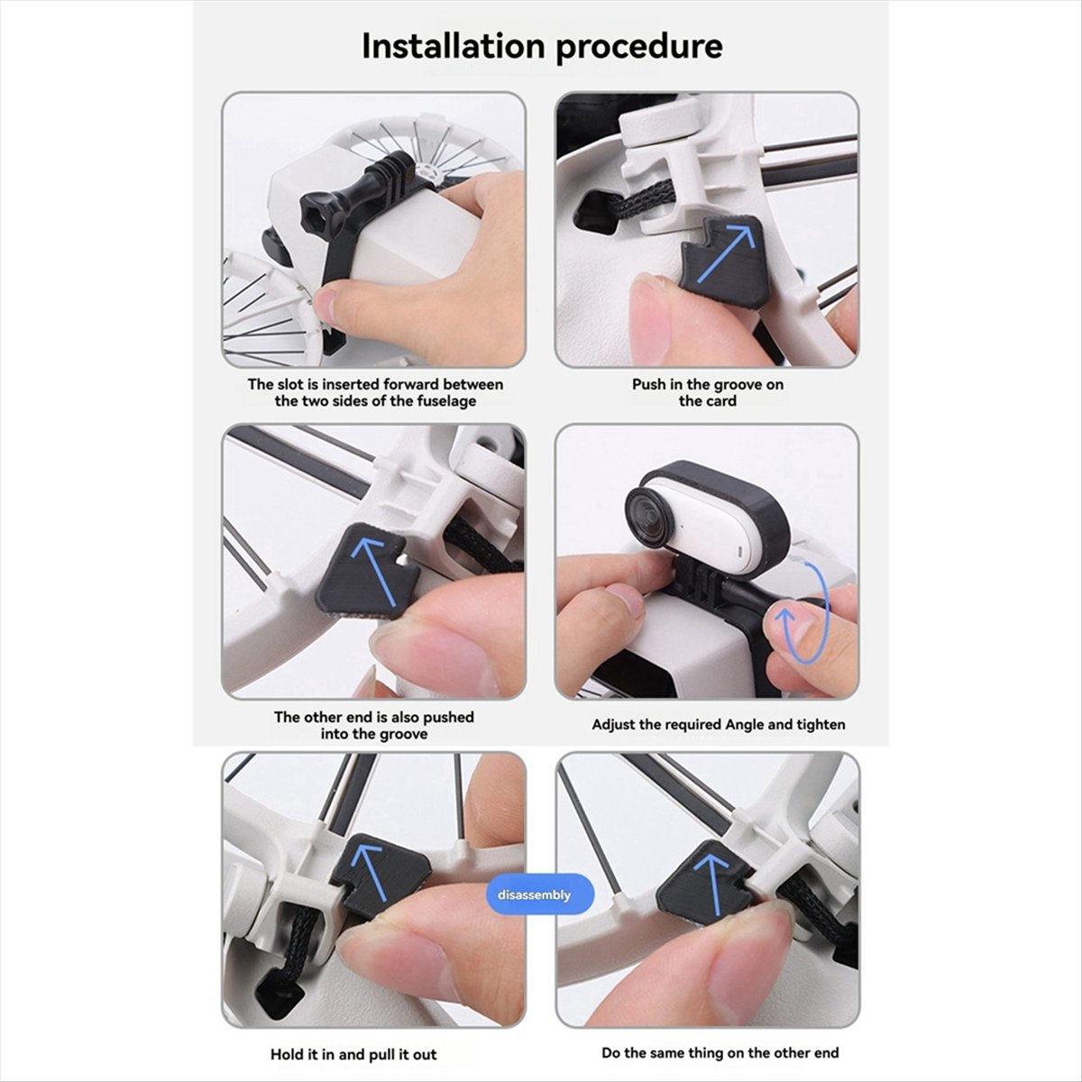 Drone Camera Action - ขายึดขยายด้านบนสำหรับฟลิปโดรน ขายึดขยายด้านบนสำหรับแอคชั่น ฟลิปโดรน ทำจากพลาสติก